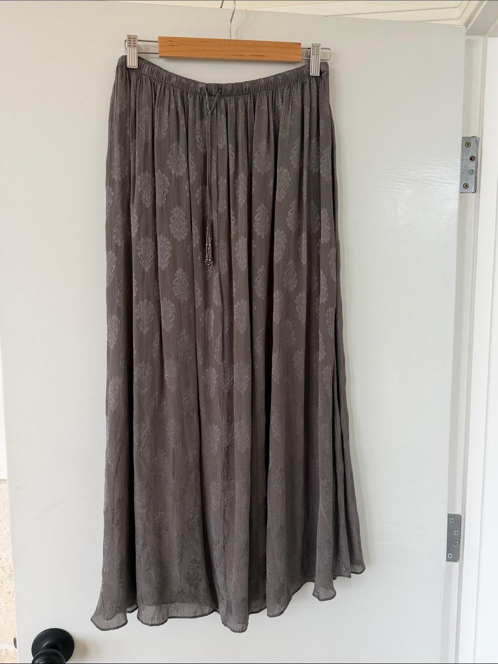 Zara Taupe Printed Maxi Skirt